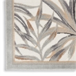 Nourison Pompeii Contemporary Polypropylene Polyester Area Rug in Ivory/Gray