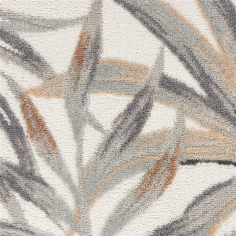 Nourison Pompeii Contemporary Polypropylene Polyester Area Rug in Ivory/Gray