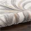 Nourison Pompeii Contemporary Polypropylene Polyester Area Rug in Ivory/Gray