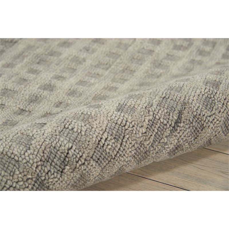 Nourison Perris Rectangle Contemporary Wool Area Rug in Charcoal