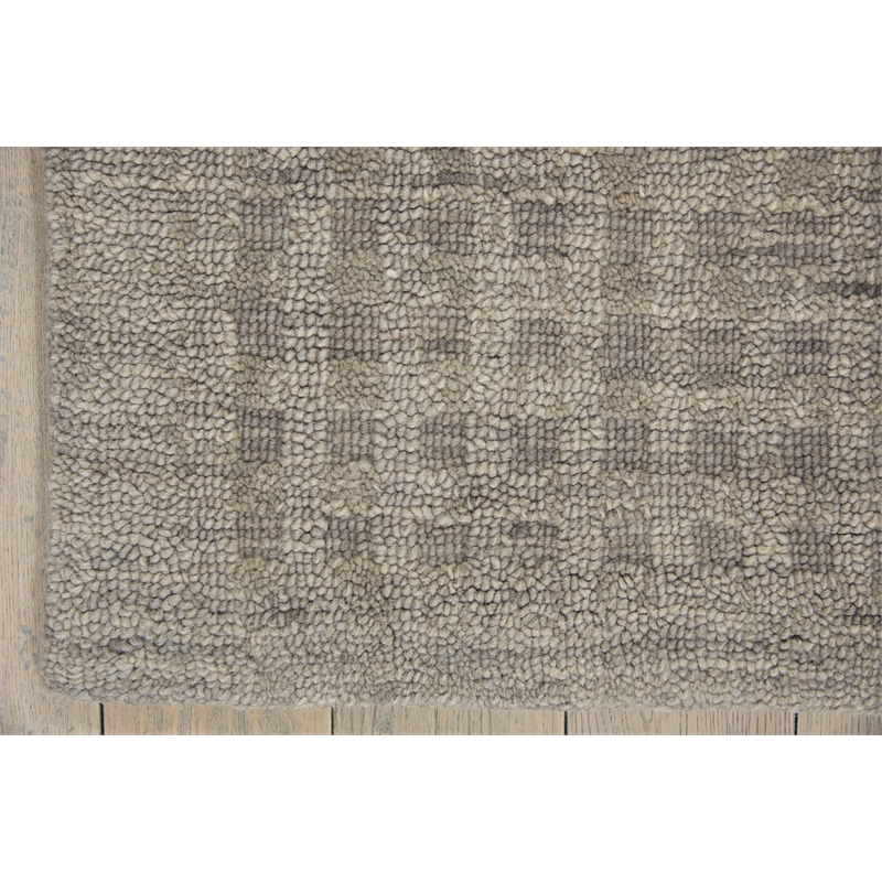 Nourison Perris Rectangle Contemporary Wool Area Rug in Charcoal