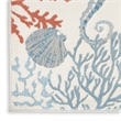 Nourison Pompeii Contemporary Polypropylene Polyester Area Rug in Ivory/Multi
