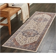 Nourison Reseda Runner Traditional Polyester Area Rug in Cream