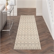 Nourison Royal Moroccan Runner Contemporary Polypropylene Area Rug in Beige/Gray