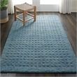 Nourison Perris Rectangle Contemporary Wool Area Rug in Denim
