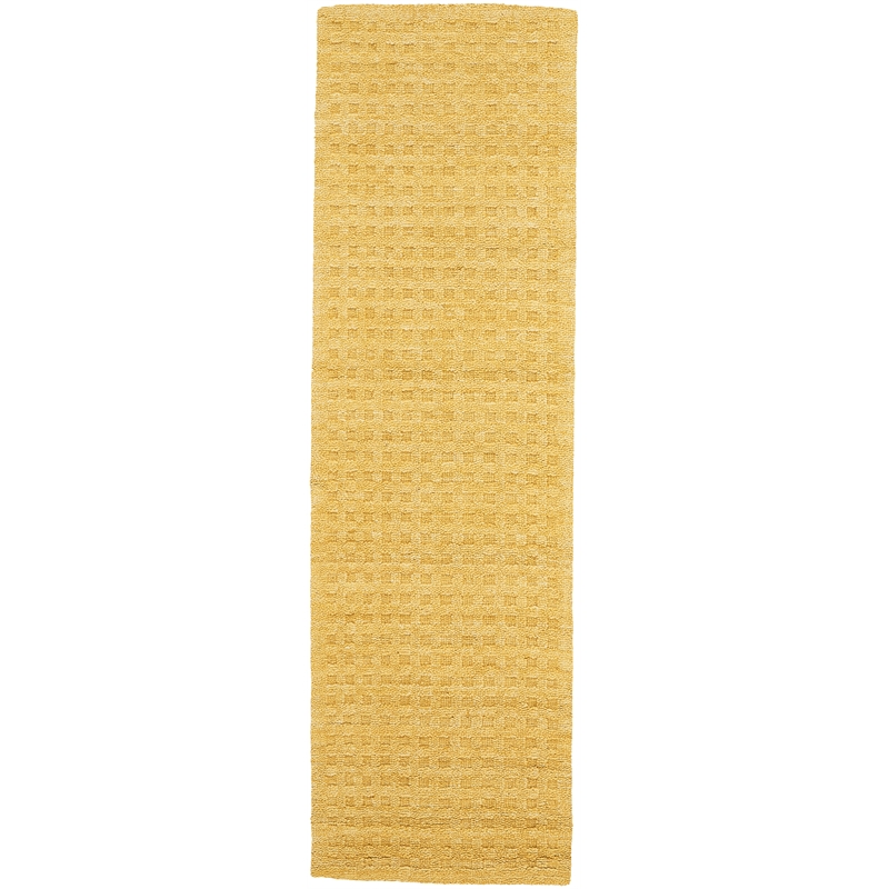 Nourison Perris Runner Shape Contemporary Wool Area Rug in Gold