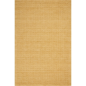 Nourison Perris Rectangle Contemporary Wool Area Rug in Gold