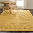 Nourison Perris Rectangle Contemporary Wool Area Rug in Gold