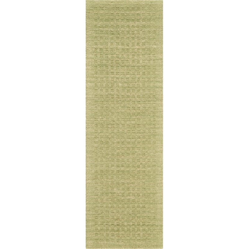 Nourison Perris Runner Shape Contemporary Wool Area Rug in Green