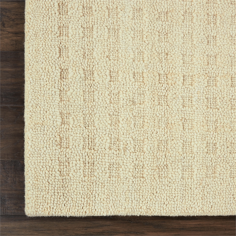 Nourison Perris Runner Shape Contemporary Wool Area Rug in Ivory