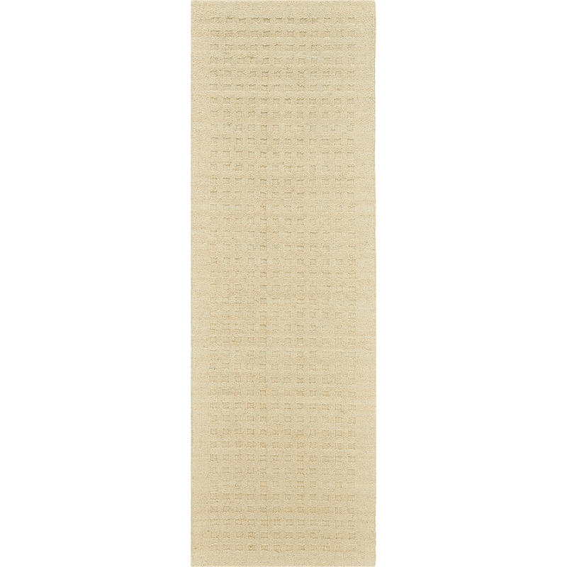 Nourison Perris Runner Shape Contemporary Wool Area Rug in Ivory