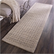 Nourison Perris Runner Shape Contemporary Wool Area Rug in Latte