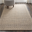 Nourison Perris Rectangle Contemporary Wool Area Rug in Latte