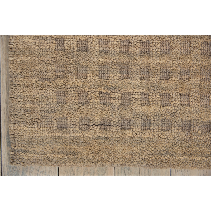 Nourison Perris Rectangle Contemporary Wool Area Rug in Latte