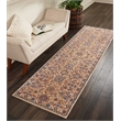 Nourison Reseda Runner Traditional Polyester Area Rug in Natural