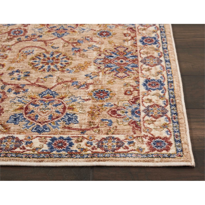 Nourison Reseda Runner Traditional Polyester Area Rug in Natural
