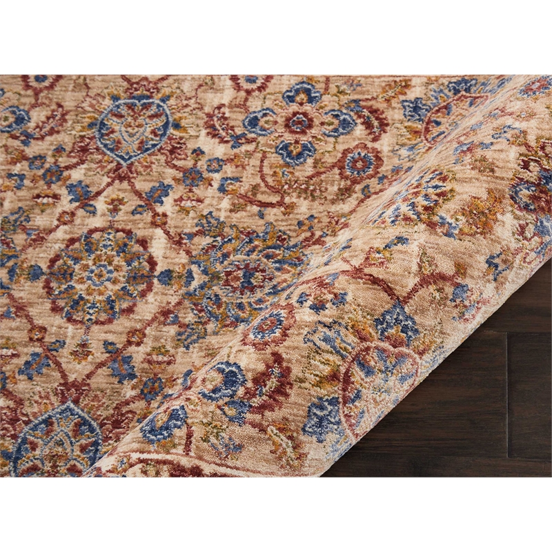 Nourison Reseda Runner Traditional Polyester Area Rug in Natural