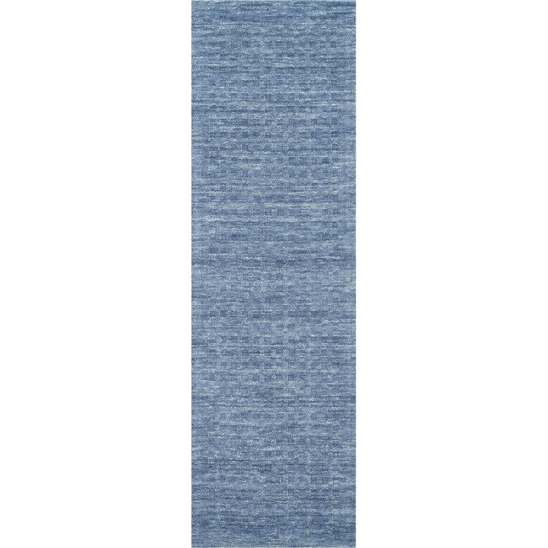 Nourison Perris Runner Shape Contemporary Wool Area Rug in Navy