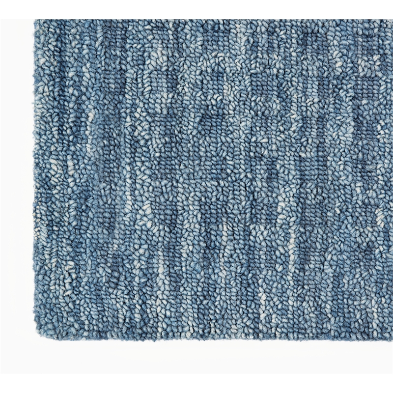 Nourison Perris Rectangle Contemporary Wool Area Rug in Navy
