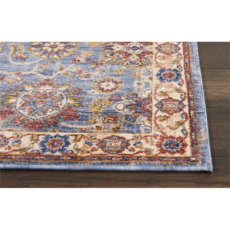 Nourison Reseda Runner Traditional Polyester Area Rug in Sky