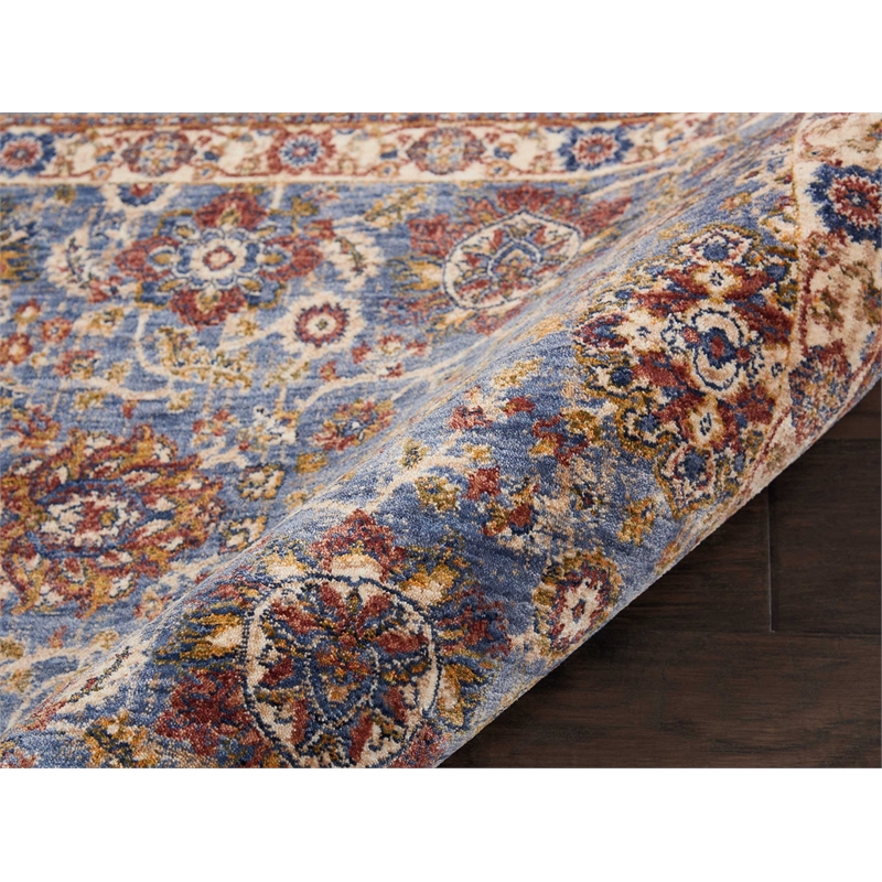 Nourison Reseda Runner Traditional Polyester Area Rug in Sky