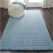 Nourison Perris Rectangle Contemporary Wool Area Rug in Sky Blue