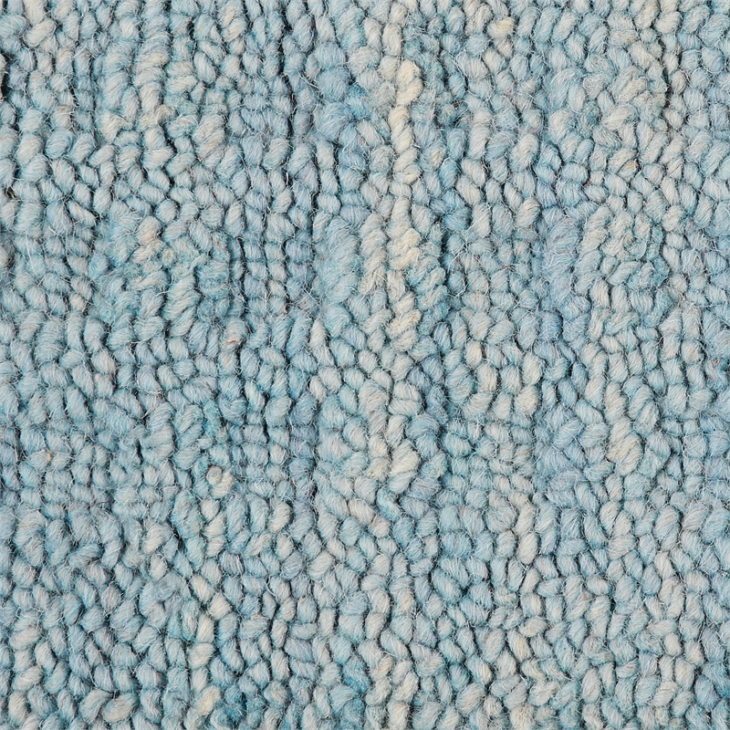 Nourison Perris Rectangle Contemporary Wool Area Rug in Sky Blue