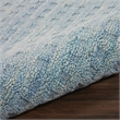 Nourison Perris Rectangle Contemporary Wool Area Rug in Sky Blue