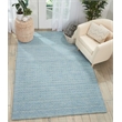 Nourison Perris Rectangle Contemporary Wool Area Rug in Sky Blue