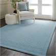 Nourison Perris Rectangle Contemporary Wool Area Rug in Sky Blue
