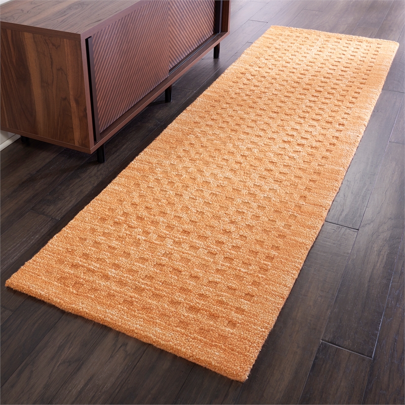 Nourison Perris Runner Shape Contemporary Wool Area Rug in Sunset