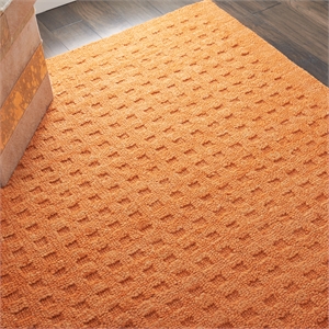 Nourison Perris Rectangle Contemporary Wool Area Rug in Sunset