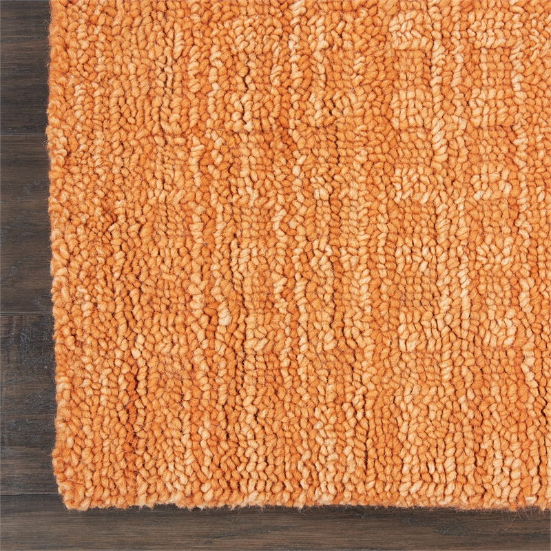 Nourison Perris Rectangle Contemporary Wool Area Rug in Sunset