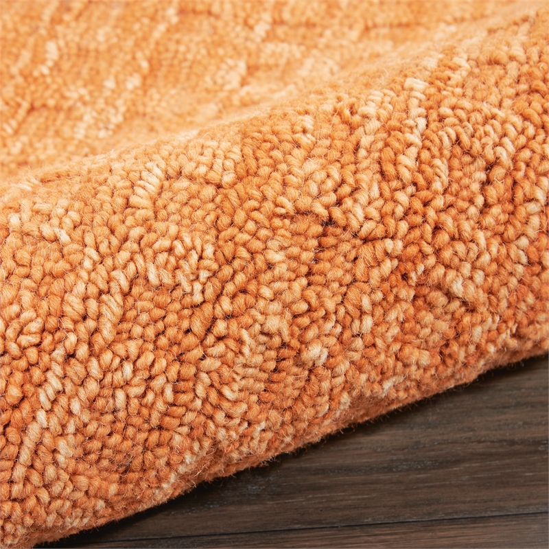 Nourison Perris Rectangle Contemporary Wool Area Rug in Sunset