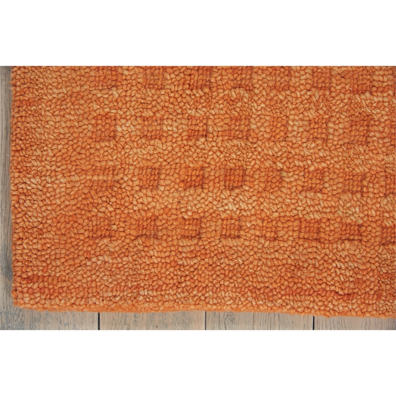 Nourison Perris Rectangle Contemporary Wool Area Rug in Sunset
