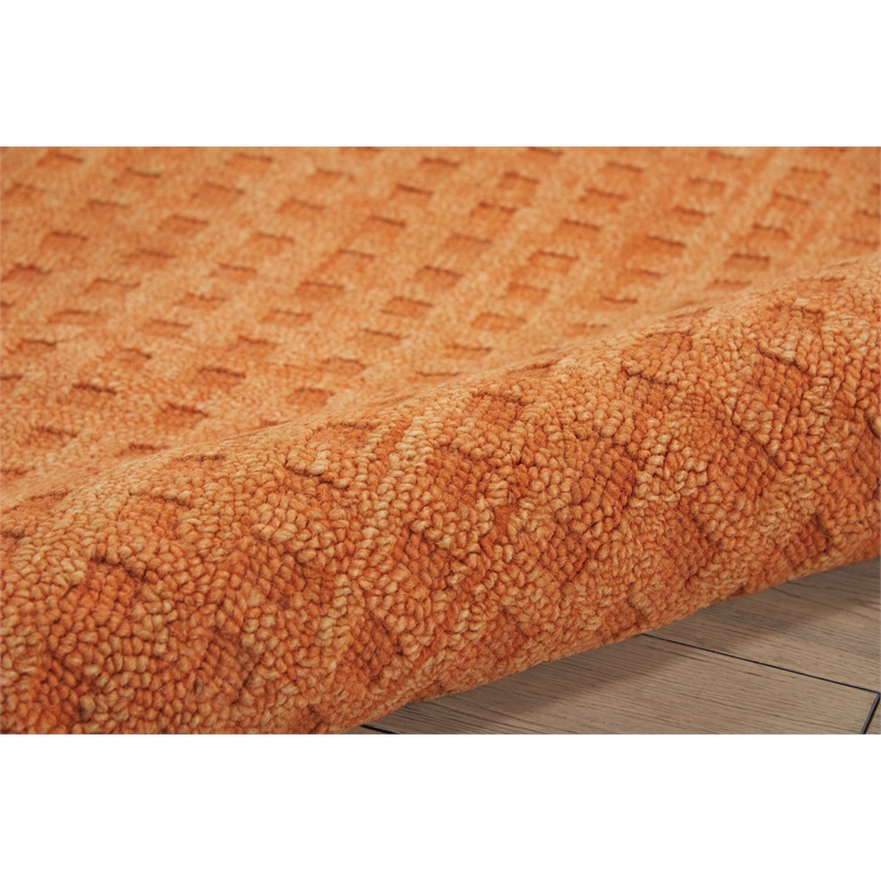 Nourison Perris Rectangle Contemporary Wool Area Rug in Sunset