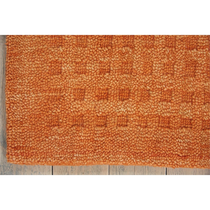 Nourison Perris Rectangle Contemporary Wool Area Rug in Sunset
