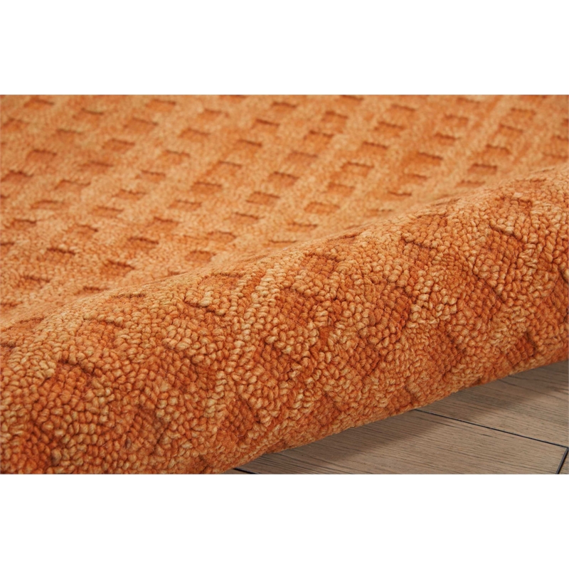 Nourison Perris Rectangle Contemporary Wool Area Rug in Sunset