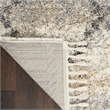 Nourison Scandinavian Shag Rectangle Polypropylene Area Rug in Ivory/Gray