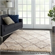 Nourison Scandinavian Shag Rectangle Polypropylene Area Rug in Ivory/Gray