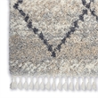 Nourison Scandinavian Shag Rectangle Polypropylene Area Rug in Silver/Gray