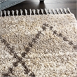 Nourison Scandinavian Shag Rectangle Polypropylene Area Rug in Silver/Gray