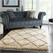 Nourison Scandinavian Shag Rectangle Polypropylene Area Rug in Silver/Gray