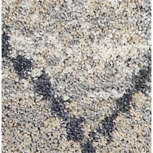 Nourison Scandinavian Shag Rectangle Polypropylene Area Rug in Silver/Gray