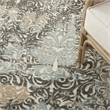 Nourison Soma Rectangle Contemporary Polyester Area Rug in Charcoal/Teal/Ivory