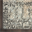 Nourison Soma Rectangle Contemporary Polyester Area Rug in Charcoal/Teal/Ivory