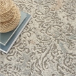 Nourison Soma Rectangle Contemporary Polyester Area Rug in Gray/Ivory
