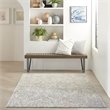 Nourison Soma Rectangle Contemporary Polyester Area Rug in Gray/Ivory