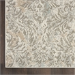 Nourison Soma Rectangle Contemporary Polyester Area Rug in Gray/Ivory