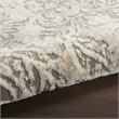 Nourison Soma Rectangle Contemporary Polyester Area Rug in Gray/Ivory